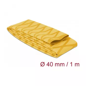 Delock 19605 Heat Shrink Tubing, X-Pattern Non-Slip, 1 m x 40 mm, Yellow