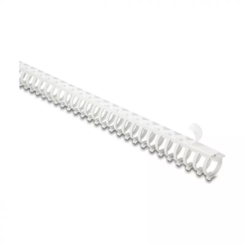 Delock 22072 Flexible Cable Duct, Self-Adhesive & Screwable, 25 x 26 mm, 50 cm, Grey