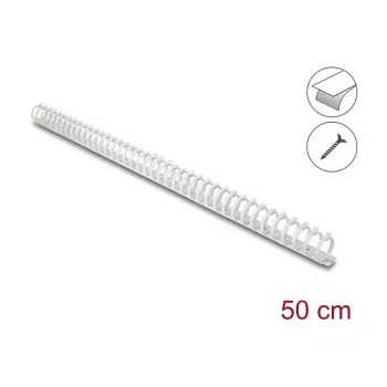 Delock 22072 Flexible Cable Duct, Self-Adhesive & Screwable, 25 x 26 mm, 50 cm, Grey