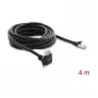 Delock 4m GigE Camera Cable Cat.6 S/FTP RJ45 90° Angled Screw Lock to RJ45 Straight - Black