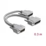 Delock RS-232 Serial Y-Splitter Cable LFH D-Sub HD 60-Pin Male to 2x D-Sub 25-Pin Male 0.3m Grey