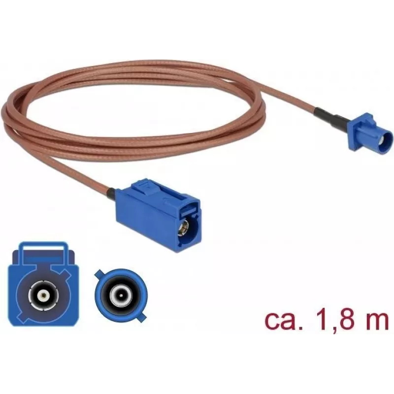 DELOCK Antenna Extension Cable FAKRA C Male to FAKRA C Female RG-316 1.8m Coaxial