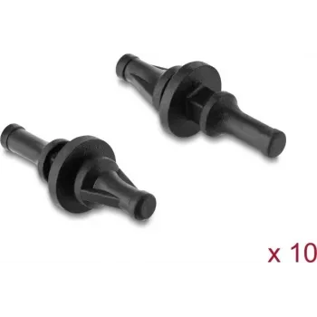 Delock Anti-Vibration Silicone Mounts for Fans, Short, 10 Pieces, Black (62199)