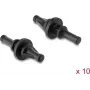 Delock Anti-Vibration Silicone Mounts for Fans, Short, 10 Pieces, Black (62199)