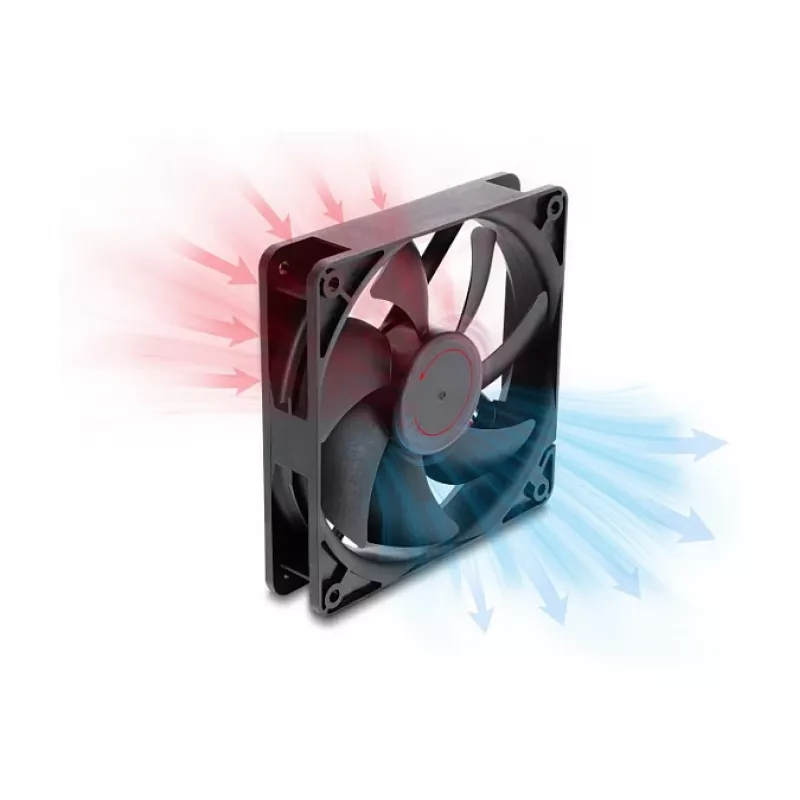 Delock Axial Fan 48 V DC 120 x 120 x 25 mm 2-Pin Connector Black