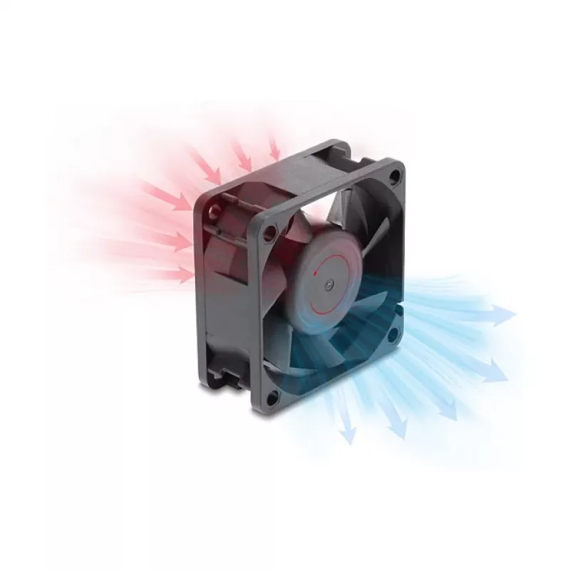 Delock Axial Fan 48 V DC, 60 x 60 x 25 mm with 4-pin PWM Fan Connector, Black
