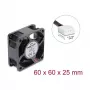 Delock Axial Fan 48 V DC, 60 x 60 x 25 mm with 4-pin PWM Fan Connector, Black