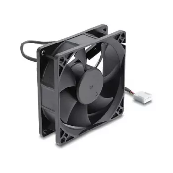 Delock Axial Fan 80mm 48V DC 4-Pin PWM Ball Bearing Black