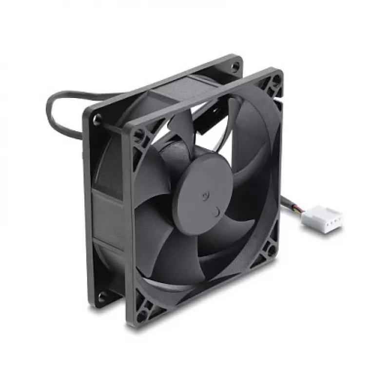 Delock Axial Fan 80mm 48V DC 4-Pin PWM Ball Bearing Black