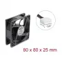 Delock Axial Fan 80mm 48V DC 4-Pin PWM Ball Bearing Black