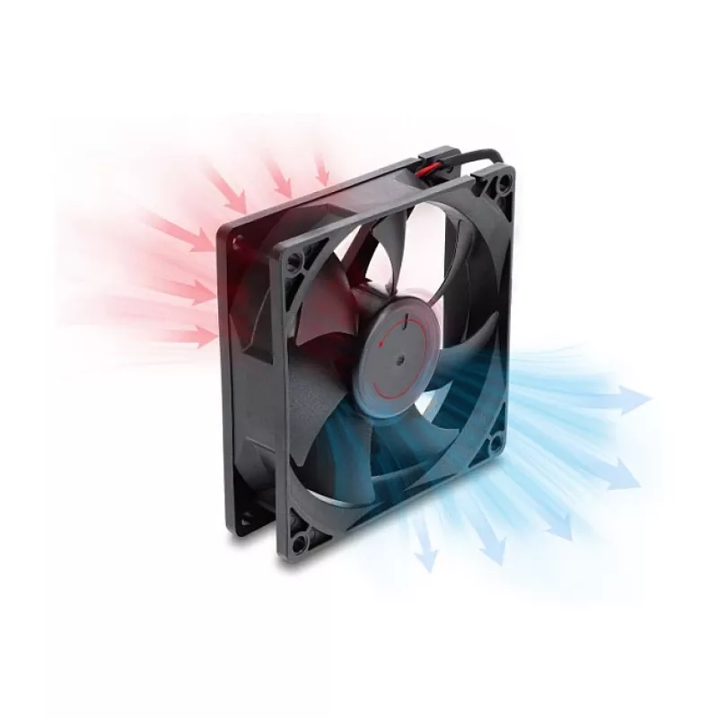 Delock Axial Fan 48 V DC, 92 x 92 x 25 mm with 2-Pin Fan Connector, Black
