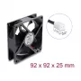 Delock Axial Fan 48 V DC, 92 x 92 x 25 mm with 2-Pin Fan Connector, Black