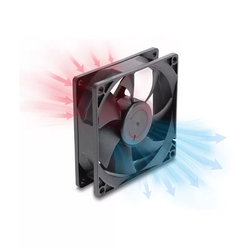 Delock Axial Fan 48 V DC 92x92x25 mm 4-Pin PWM (67452), Black
