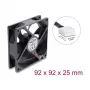Delock Axial Fan 48 V DC 92x92x25 mm 4-Pin PWM (67452), Black