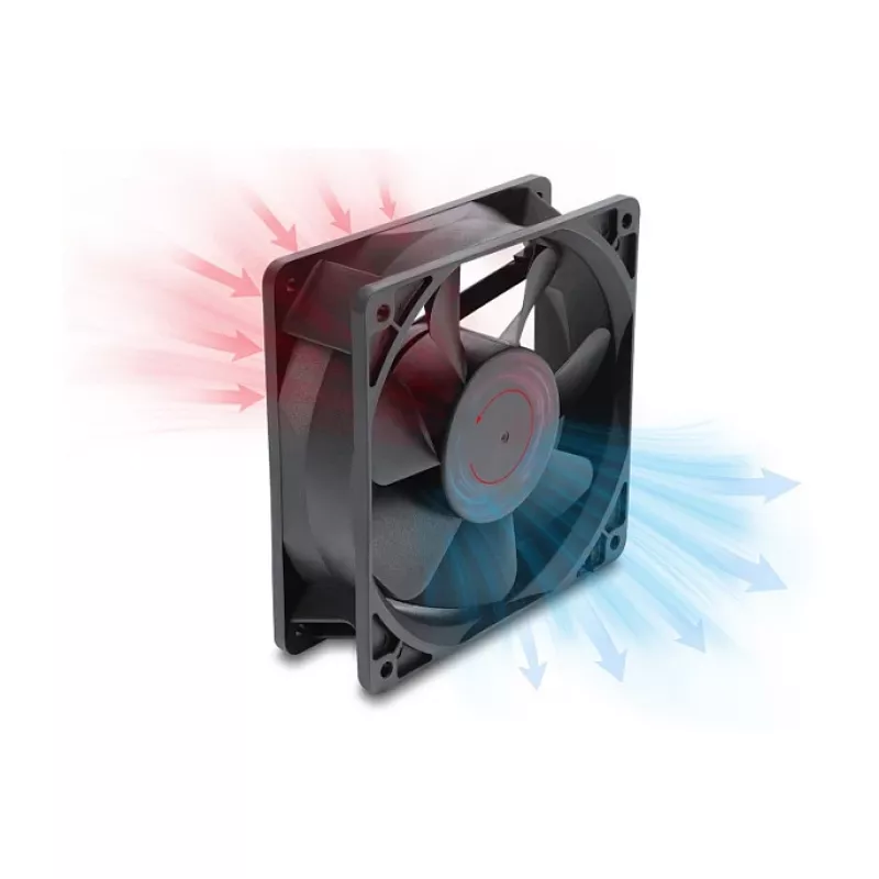 Delock Axial Fan 48V DC, 120x120x38mm, 4-Pin PWM, Ball Bearing, 3000 RPM, 170 m³/h, Black