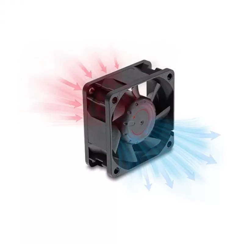 Delock Axial Fan 48V DC 60x60x25mm with 2-Pin Connector Black