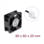 Delock Axial Fan 48V DC 60x60x25mm with 2-Pin Connector Black