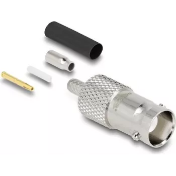 Delock BNC Female Crimp Connector for RG-174 / RG-316 with Heat Shrink Tubing 91760