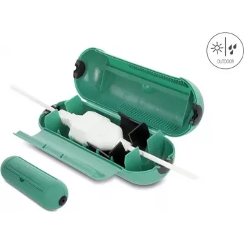 Delock Cable Connection Protection Box IP44 with Hanging Hook, Green 91733