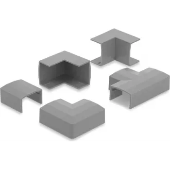 Delock Cable Duct Connector for 24 x 14 mm Trunking, 5-Piece Set, Grey 22095