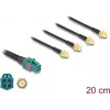 Delock Cable Mini FAKRA Z Female Quad to 4 x SMA Male 0.2 m RG-174 90283
