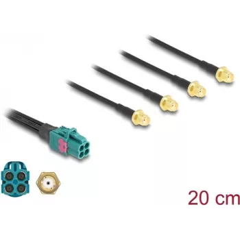 Delock Cable Mini FAKRA Z Female Quad to 4 x SMA Male 0.2 m RG-174 90283