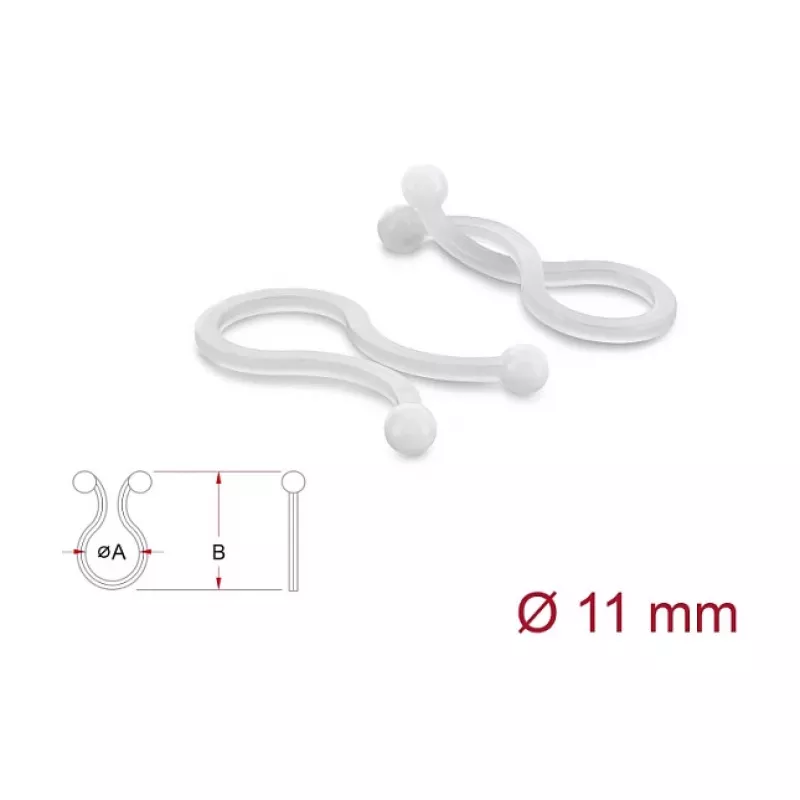 Delock Cable Spiral Wrap Ø 11 mm Transparent, 100 Pieces
