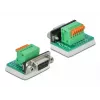 Delock D-Sub 9 Female to 6-Pin Terminal Block Adapter with Thumbscrews and Push Button 66556
