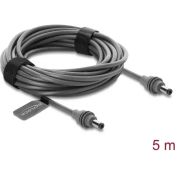 Delock DC 5.5 x 2.1 mm to DC 5.5 x 2.1 mm Cable Compatible with Starlink Mini, 5 m Grey (91825)