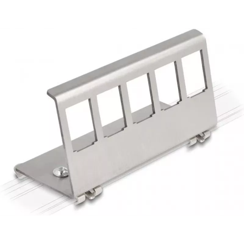 Delock DIN Rail Mounting Bracket for 5 Modular Inserts, Grey 88141