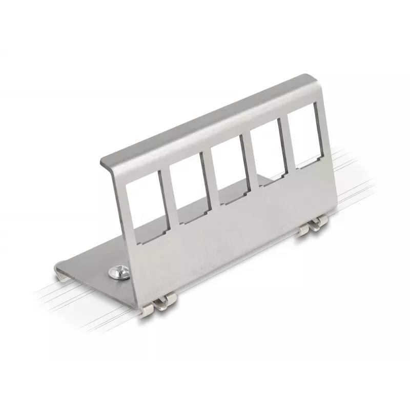 Delock DIN Rail Mounting Bracket for 5 Modular Inserts, Grey 88141