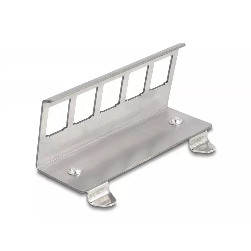 Delock DIN Rail Mounting Bracket for 5 Modular Inserts, Grey 88141