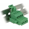 DELOCK DIN Rail Terminal Block Set 4-Pin with Screw Locking, 800 V, 32 A, Grey