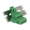 DELOCK DIN Rail Terminal Block Set 4-Pin with Screw Locking, 800 V, 32 A, Grey