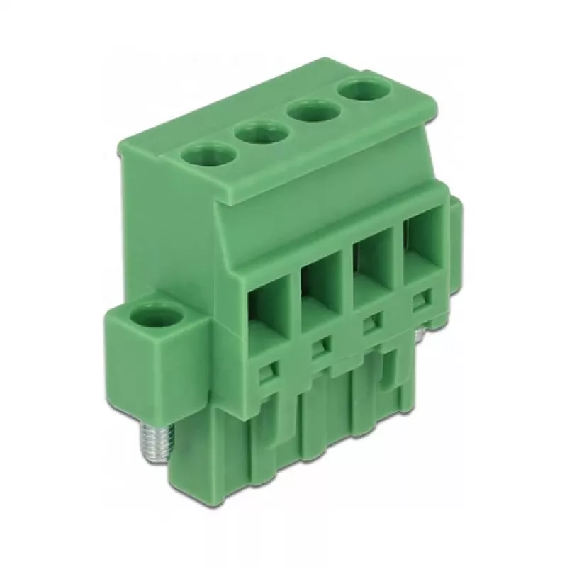 DELOCK DIN Rail Terminal Block Set 4-Pin with Screw Locking, 800 V, 32 A, Grey