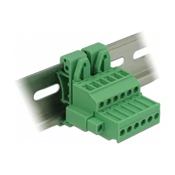 DELOCK DIN Rail Terminal Block Set, 6-Pin, Screw Connection, Gray