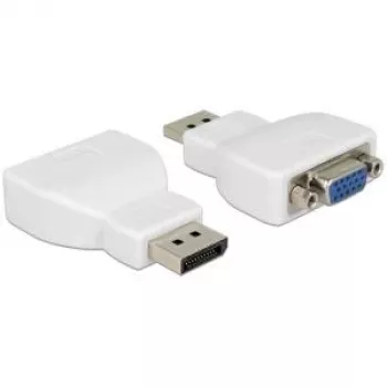 Delock DisplayPort 1.2 Male to VGA Female Active Adapter White 65568