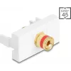 Delock Easy 45 Module Binding Post to Threaded Jack Red White (90901)