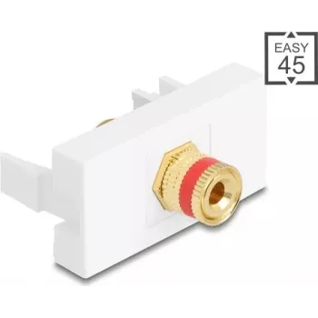 Delock Easy 45 Module Binding Post to Threaded Jack Red White (90901)