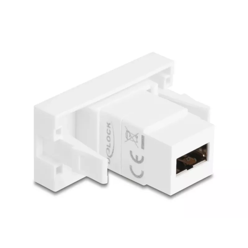 Delock Easy 45 Module EASY-USB 2.0 Type-A Female to EASY-USB Type-A Female White 90866