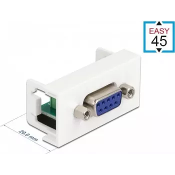Delock Easy 45 Snap-in Module 9-pin D-Sub Female White RAL 9003 81348