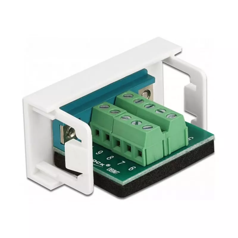 Delock Easy 45 Snap-in Module D-Sub 9-pin Male to 10-pin Terminal Block, White RAL 9003 81351