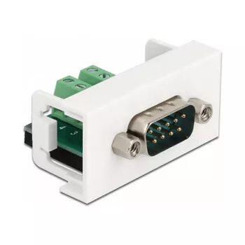 Delock Easy 45 Snap-in Module D-Sub 9-pin Male to 10-pin Terminal Block, White RAL 9003 81351