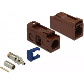 DeLOCK FAKRA F Jack 25 mm (Long) for Crimping - Nut Brown, RAL 8011 89690