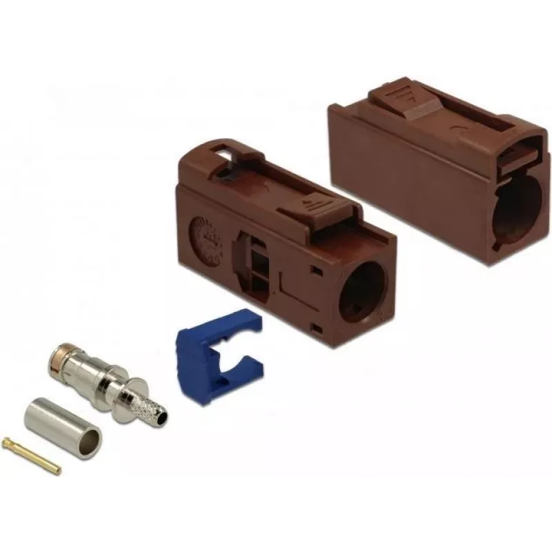 DeLOCK FAKRA F Jack 25 mm (Long) for Crimping - Nut Brown, RAL 8011 89690