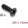 Delock Fan Screw Set M3 x 10 mm, 50 Pieces, Black 60986