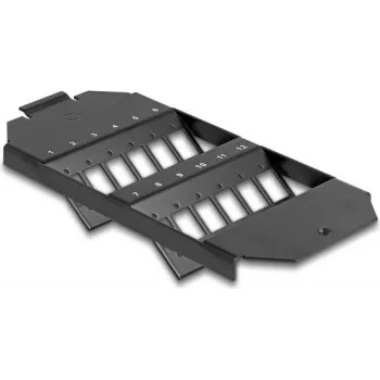 Delock Fiber Optic Mounting Bracket for Floor Tank 12 Port SC Simplex / LC Duplex Couplers Black 88162