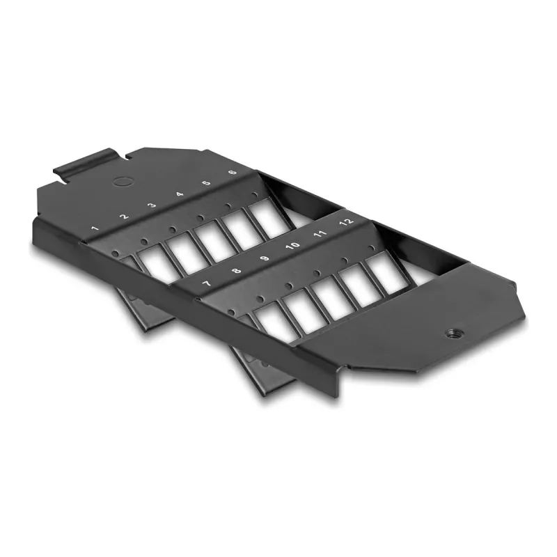 Delock Fiber Optic Mounting Bracket for Floor Tank 12 Port SC Simplex / LC Duplex Couplers Black 88162