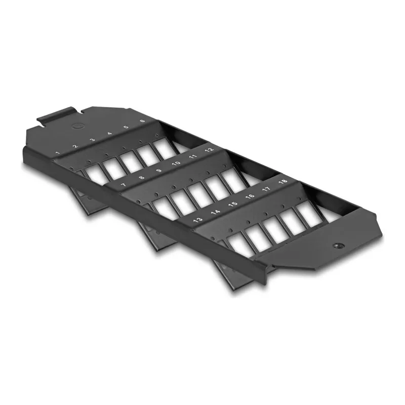 Delock Fiber Optic Mounting Bracket for Floor Tank 18 Port for SC Simplex / LC Duplex Couplers Black (88163)