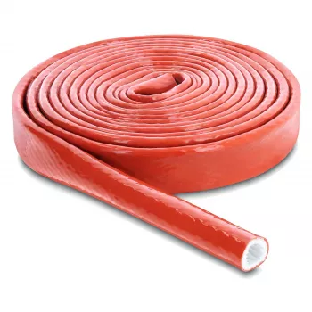 Delock Fire-Resistant Protective Sleeve, Silicone-Coated, 3 m Length, 10 mm Inner Diameter, Red